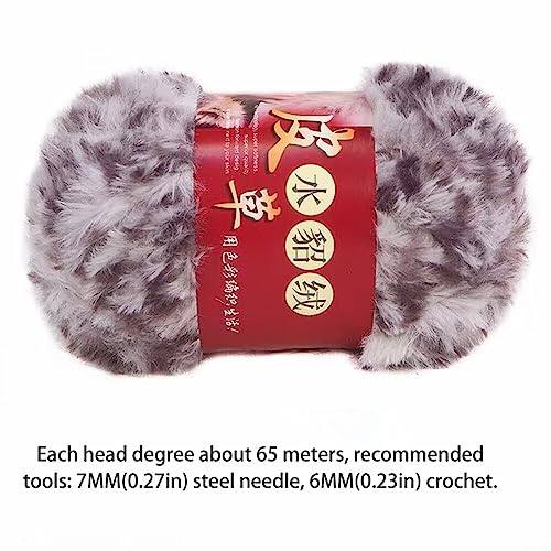 200g Faux Fur Crochet Yarn for Beginners, Fluffy Thick Velvet Crochet Yarn Super Soft Yarn Chunky Yarn for Crocheting Stuffed Animal Dolls Cushions Hats, 100g/Roll