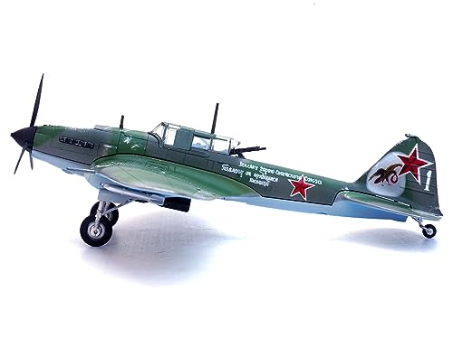 Ilyushin IL-2M3 Sturmovik Aircraft Green Camouflage Double Hero of The Soviet Union Ivan Pavlov Soviet Air Force 1/72 Diecast Model Airplane by Legion LEG-14629LA