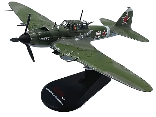 Ilyushin IL-2M3 Sturmovik Aircraft #100 Green Camouflage Piloted by Vasily Emelyanenko Soviet Air Force 1/72 Diecast Model Airplane by Legion LEG-14629LB