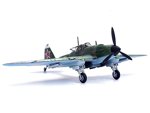 Ilyushin IL-2M3 Sturmovik Aircraft #100 Green Camouflage Piloted by Vasily Emelyanenko Soviet Air Force 1/72 Diecast Model Airplane by Legion LEG-14629LB