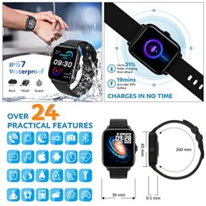 Smart Watch for Men Women, 2023 Fitness Watch with Heart Rate Blood Pressure Monitor IP67 Waterproof Bluetooth Phone Watch(Make/Answer Call), 1.7" Touch Screen Smartwatch for Android iOS Phones