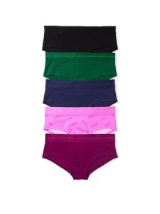 victoria's secret pink hipster panty pack, smooth fabric, underwear for women, 5 pack multi (s)