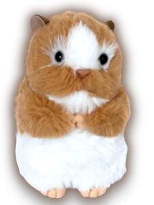 auswella plush syrian hamster- 5" brown and white hamster plush stuffed animal toy