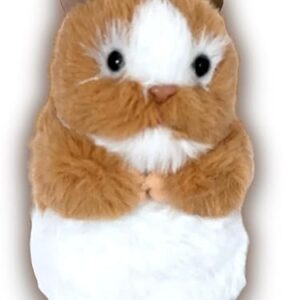 Auswella Plush Syrian Hamster- 5" Brown and White Hamster Plush Stuffed Animal Toy