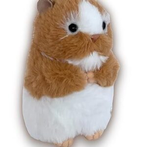 Auswella Plush Syrian Hamster- 5" Brown and White Hamster Plush Stuffed Animal Toy