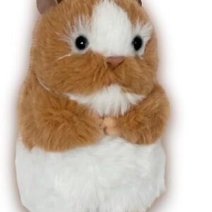 Auswella Plush Syrian Hamster- 5" Brown and White Hamster Plush Stuffed Animal Toy