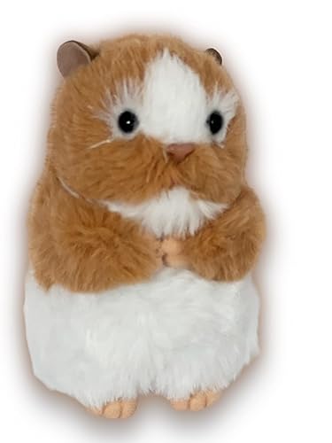 Auswella Plush Syrian Hamster- 5" Brown and White Hamster Plush Stuffed Animal Toy