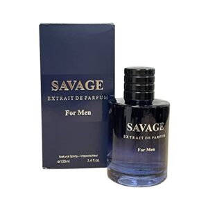 Savage for Men - 3.4 Oz Men's Extrait De Parfum Spray | Impression of Sauvage | Masculine Scent for Daily Use Men's Casual Cologne.