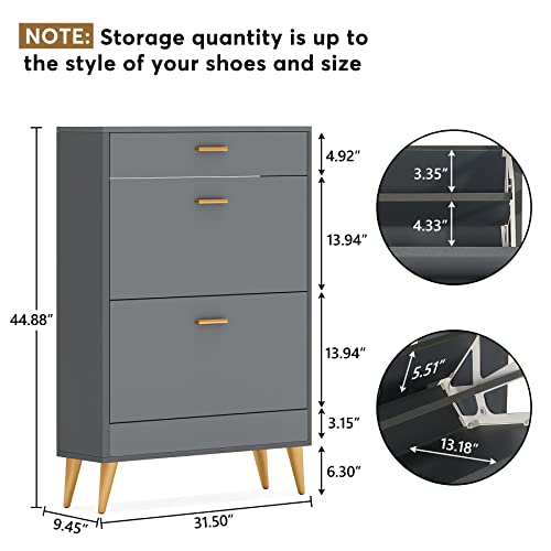 LITTLE TREE Shoe Cabinet with 2 Flip Drawers