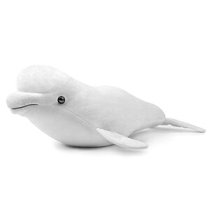 Simulation Bowhead Whale Plush Toy - Black Long Lifelike Whale Stuffed Toys, Super Soft Realistic Sea Simulation Balaena Mysticetus Dolls Plush Gift Collection for Kids, 17Inches (20in Beluga)