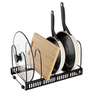 mallnos compact pan rack organizer - space-saving solution for singles - holds 4 pans - premium iron construction