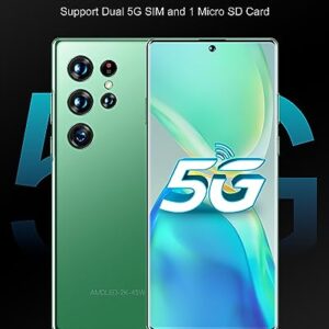 5G 4G Unlocked Cell Phones,6G+256GB Dual Sim Smartphone, C21 Unlocked Mobile Phone with 7.3inch Waterdrop Screen, Android Phone 24+64 MP | 7300mAh | Fingerprint Lock & Face ID | US Version (green)