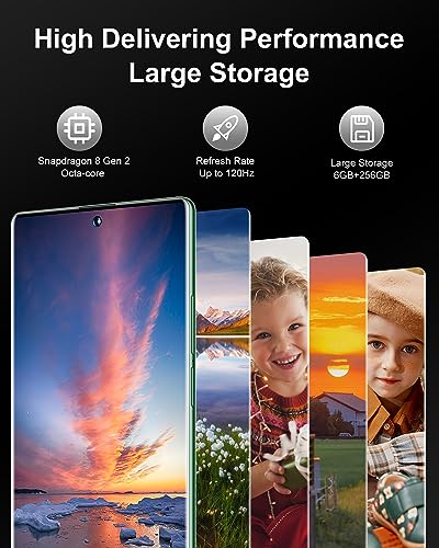 5G 4G Unlocked Cell Phones,6G+256GB Dual Sim Smartphone, C21 Unlocked Mobile Phone with 7.3inch Waterdrop Screen, Android Phone 24+64 MP | 7300mAh | Fingerprint Lock & Face ID | US Version (green)