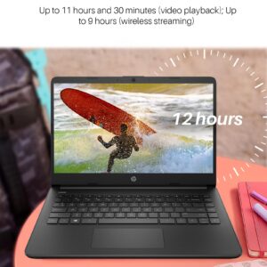 HP 2023 Newest 14 Inch Laptop Students Business, Intel Quad-Core Processor, 16GB RAM, 192GB Storage(64GB eMMC+128GB Micro SD), 12H Battery Life, Webcam, HDMI, WiFi, Win 11 S, Bundle with JAWFOAL