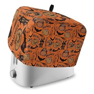 Toaster Dust Cover 2 Slice, Pumpkin Castle Bat Witch Hat Bread Maker Cover Toasters Covers for Fingerprint Protector Washable Kitchen Small Appliance Cover 12x11x8in