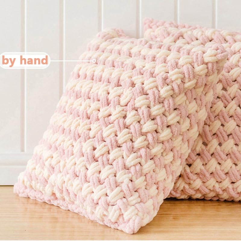Asmoothread 10mm 7 Meters 100g/ball Thick Super Bulky Chunky Yarn for Hand Knitting Soft Big Cotton DIY Arm Knitting Roving Spinning Yarn for Blanket