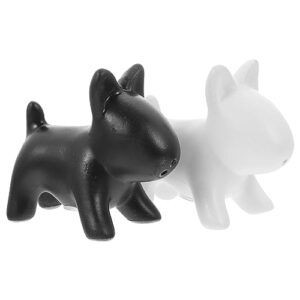 upkoch 2pcs dog salt and pepper shaker set cute ceramic dog figurine spices jars condiment pots seasoning container novelty puppy kitchen accessories for dog lover