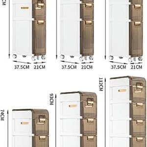 CIADAZ Slim Storage Cart with Wheels, Bathroom Cart Bathroom Storage Organizer, Rolling Cart with Thickened Material for Bathroom, Laundry Room, Kitchen, Narrow Space,25cm,2 Tier