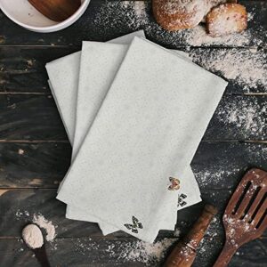 Decorfine Premium Kitchen Towels 18x28 Inch - Absorbent Dish Towels Vintage Watercolor Floral Butterfly Beige Hand Dish Cloths for Drying and Cleaning, 4 PCS