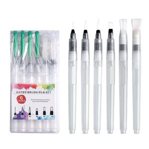 water color brush pens set of 6, water-soluble pens watercolor paint pens painting markers watercolor brush pen set for kids adults painting and coloring