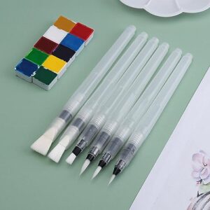 Water Color Brush Pens Set of 6, Water-Soluble Pens Watercolor Paint Pens Painting Markers Watercolor Brush Pen Set for Kids Adults Painting and Coloring