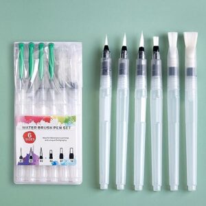 Water Color Brush Pens Set of 6, Water-Soluble Pens Watercolor Paint Pens Painting Markers Watercolor Brush Pen Set for Kids Adults Painting and Coloring