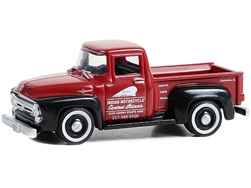 1956 F-100 Pickup Truck Red and Black Service, Parts & Sales Blue Collar Collection Series 12 1/64 Diecast Model Car by Greenlight 35260A