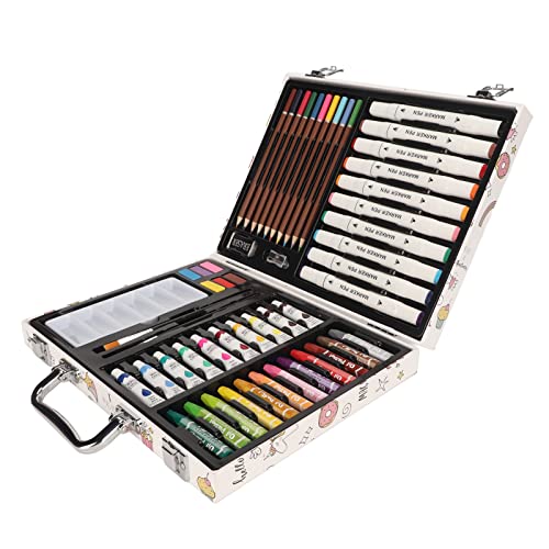 Marker Crayon Kit Arts and Crafts Supplies Coloring Art Kit Gift Case Markers Crayon Colour Pencils, 53pcs Art Set for Budding Artists Kids Teens Boys Girls CrayonsDrawing &