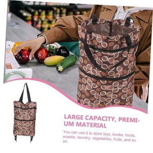 Shopping Tote Bag Trolley Trolley Large Tote Bags Foldable Shopping Bag Shopping Trolly on Wheel Folding Shopping Bag Grocery Tote Bag Trolley Bag Groceries Storage Bags Cloth