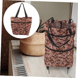 Shopping Tote Bag Trolley Trolley Large Tote Bags Foldable Shopping Bag Shopping Trolly on Wheel Folding Shopping Bag Grocery Tote Bag Trolley Bag Groceries Storage Bags Cloth