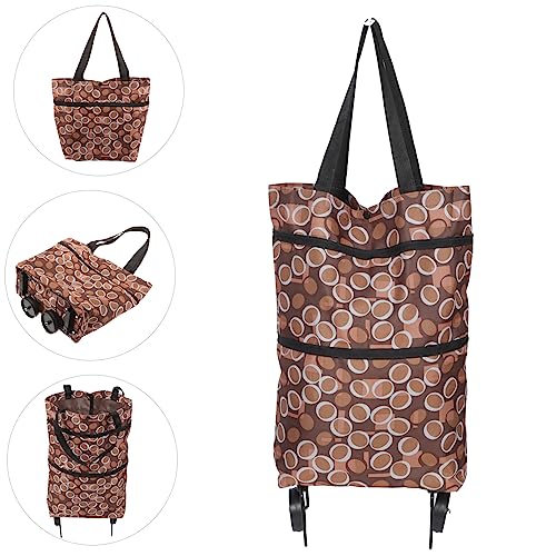 Shopping Tote Bag Trolley Trolley Large Tote Bags Foldable Shopping Bag Shopping Trolly on Wheel Folding Shopping Bag Grocery Tote Bag Trolley Bag Groceries Storage Bags Cloth