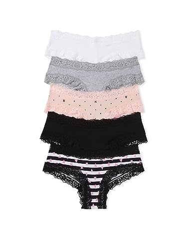 Victoria's Secret Cotton Cheeky Panty Pack, Smooth Fabric, Underwear for Women, 5 Pack Multi (XS)