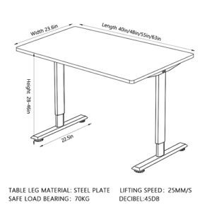 Xenusa Computer Desk Height Adjustable Standing Desk Ergonomic Electric Home Office Stand Up Computer Workstation (Coffee, 55 in)