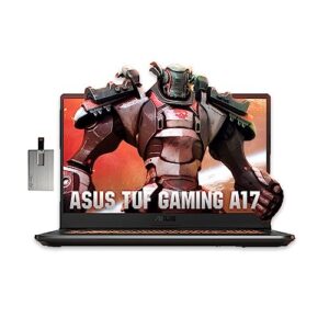 ASUS TUF A17 17.3" 144Hz FHD Gaming Laptop, AMD Ryzen 5 4600H, NVIDIA GeForce GTX 1650, 64GB DDR4 RAM, 2TB PCIe SSD, RGB Backlit Keyboard, Win 11, Black, 32GB Snowbell USB Card