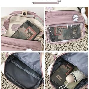 Cute Mini Backpacks with Kawaii Pin and Pendants, Girls Japanese School Bag Travel Waterproof Bookbag Laptop Bag (Green)