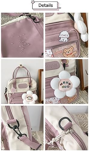 Cute Mini Backpacks with Kawaii Pin and Pendants, Girls Japanese School Bag Travel Waterproof Bookbag Laptop Bag (Green)