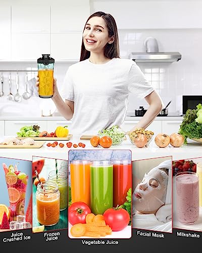 Personal Blender, Portable Blender for Shakes and Smoothies with 6 Blades, 20 Oz Mini Blender Portable with USB Rechargeable, Made with BPA-Free Material Personal Blender for Kitchen, Home, Gym