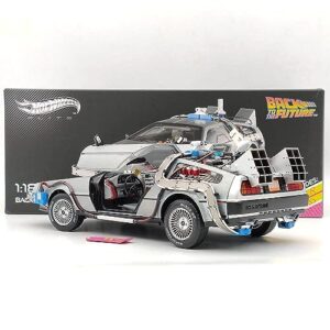 HW 1/18 Elite for Back to The Future Time Machine Ultimate Edition BCJ97 Diecast Car Models Hobbies Collection Gifts