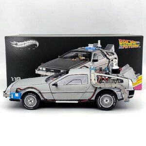 HW 1/18 Elite for Back to The Future Time Machine Ultimate Edition BCJ97 Diecast Car Models Hobbies Collection Gifts