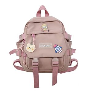 musicard girls kawaii backpack with cute pendant and pins, cute mini aesthetic rucksack school bag for teens