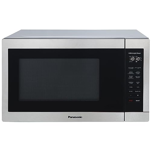 Panasonic Microwave Oven, 1.3 Cu. Ft., 1100W, Countertop, with Smart Touch Controls and Turbo Defrost, Adaptable Glass Turntable, 7 Auto Cook Menus, Child Lock - NN-SB658S