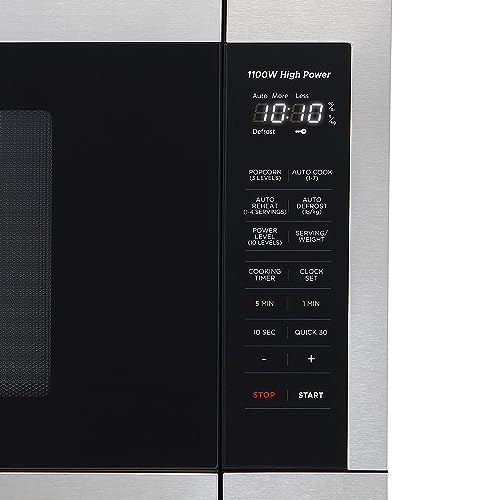 Panasonic Microwave Oven, 1.3 Cu. Ft., 1100W, Countertop, with Smart Touch Controls and Turbo Defrost, Adaptable Glass Turntable, 7 Auto Cook Menus, Child Lock - NN-SB658S