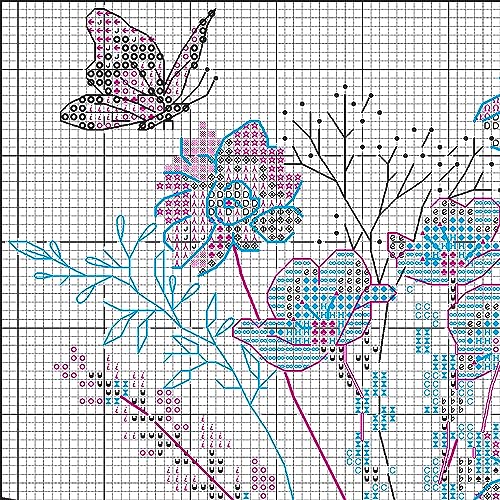 Dimensions Butterflies and Wildflower Vases Counted Cross Stitch Kit, Multicolor 4 Piece