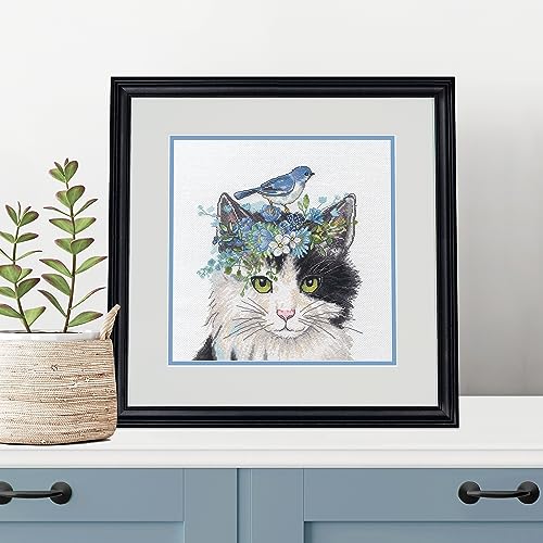 Dimensions Floral Crown Cat Counted Cross Stitch Kit, Multicolor 4 Piece