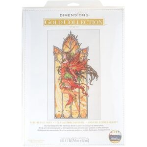 dimensions dancing fall fairy counted cross stitch kit, multicolor 7 piece