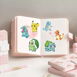 100 Pcs Cute Anime Stickers for Kids, Water Bottle Kawaii Cartoon Stickers, Vinyl Waterproof Cute Stickers, Laptop Phone Skateboard Stickers for Teens Girls Kids Teachers, Stickers Bulk