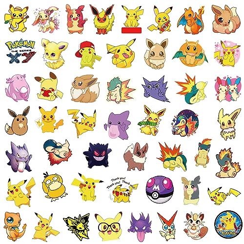 100 Pcs Cute Anime Stickers for Kids, Water Bottle Kawaii Cartoon Stickers, Vinyl Waterproof Cute Stickers, Laptop Phone Skateboard Stickers for Teens Girls Kids Teachers, Stickers Bulk