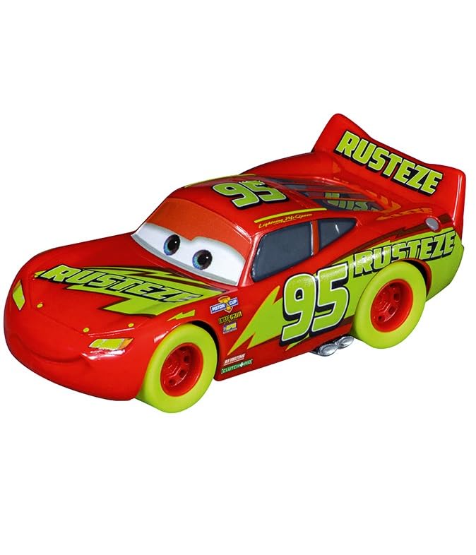 Carrera 64220 Disney Pixar Cars Lightning McQueen Glow Racer 1:43 Scale Analog Slot Car Racing Vehicle GO!!! Slot Car Toy Race Track Sets