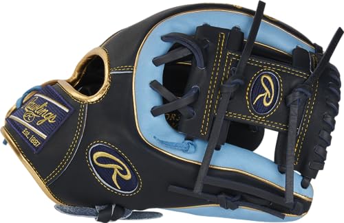 Rawlings | HEART OF THE HIDE R2G Baseball Glove | Right Hand Throw | 11.5" - Pro I-Web | Navy/Columbia Blue