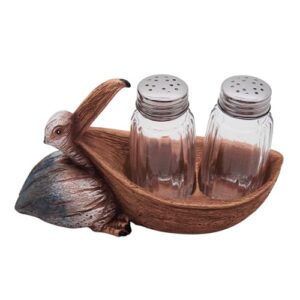 Pelican Salt and Pepper Set Holder, Nautical Décor, Shakers Included, 7 Inches